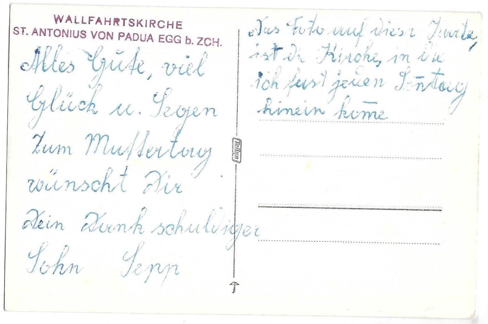 Cartes postales: Egg Wallfahrtskirche mit alten Autos – D'occasion à Olten par clotaldi 1