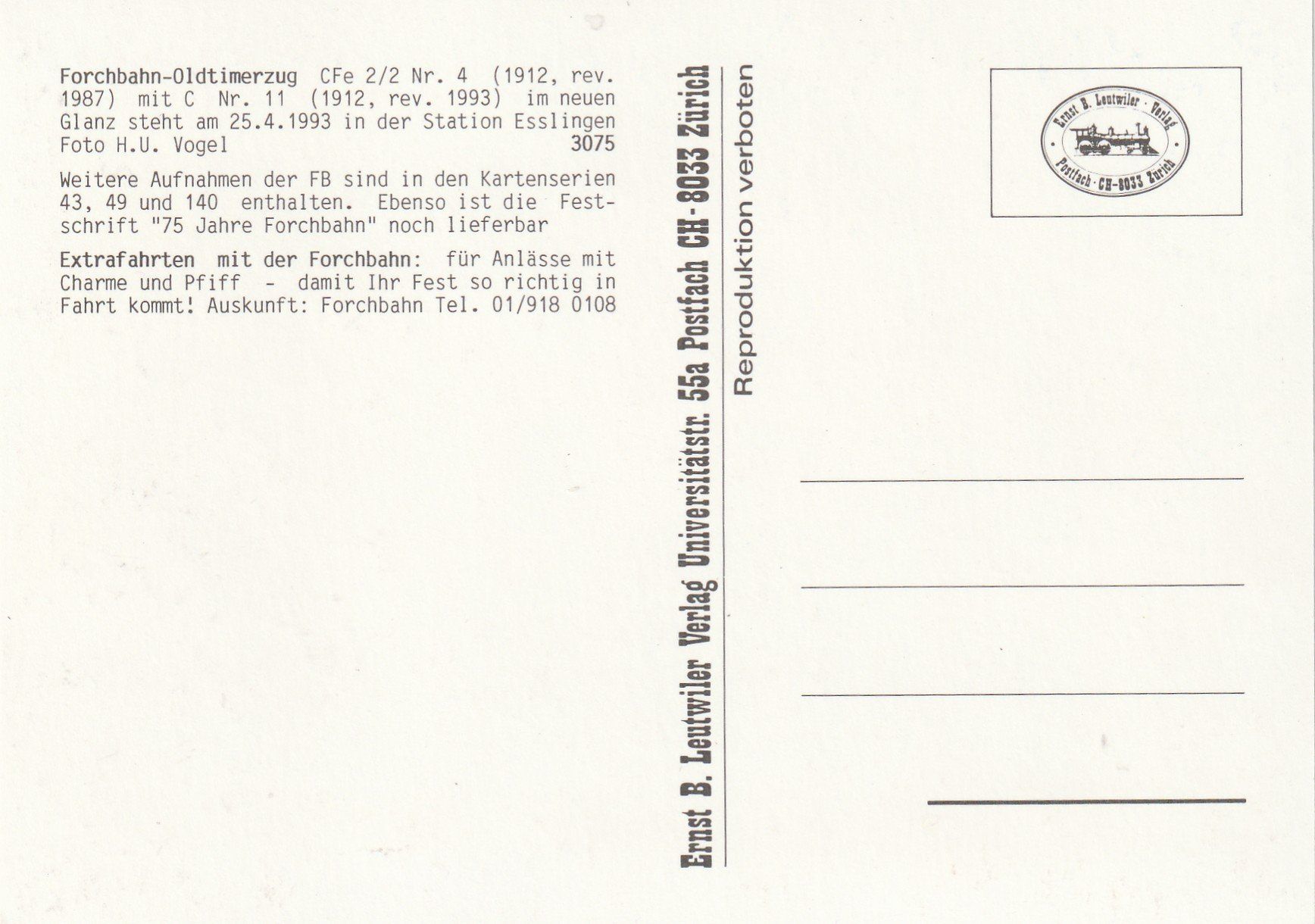 Cartes postales: Forchbahn mit Restaurant Bahnhof – D'occasion à Rorschacherberg par fratovi2 1