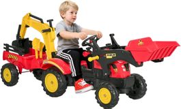 Trettraktor mit Anhänger Rot für Kinder