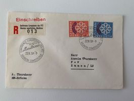 1959 Konferenz der europ. PTT-Verwaltungen FDC gelaufen.