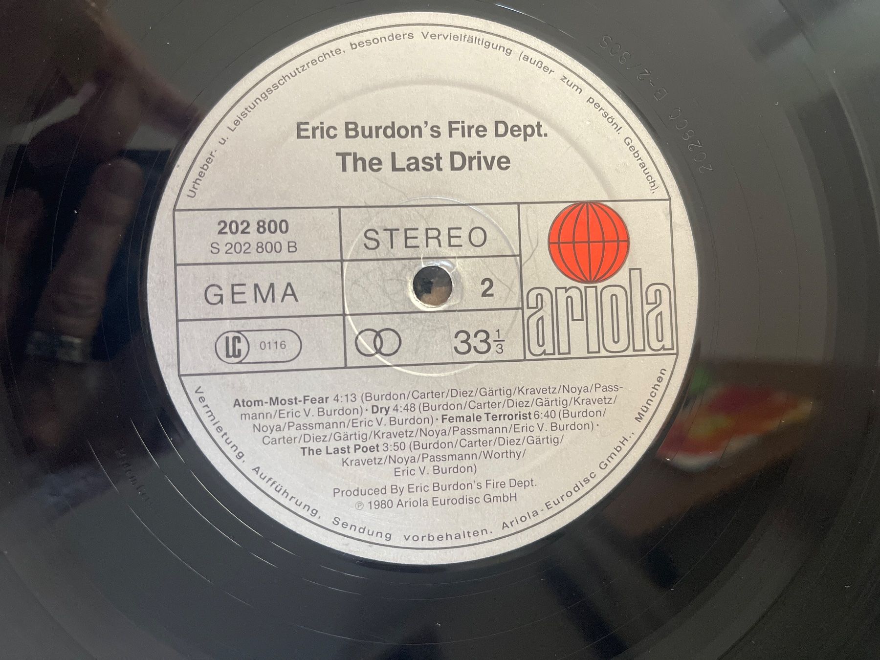 Dischi in vinile: A386/Eric Burdon's Fire Dept. - Last Drive – Usato da Frutigen venduto da Philippe_jsp 2