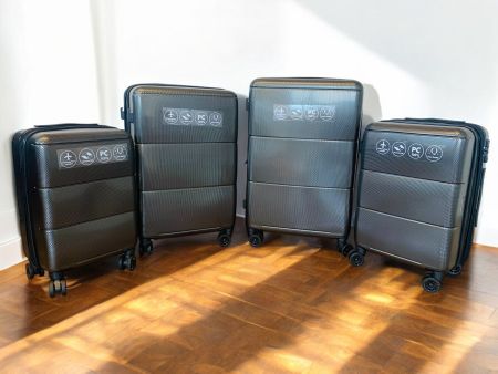 4 teiliges Reisekoffer Koffer Polycarbonat gateBAG Set GRAU