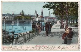 Zürich, Utoquai, belebt, gelaufen 1903