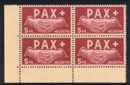 1945 Pax 5Fr. Nr. 273, 4er-Block tadellos postfrisch **