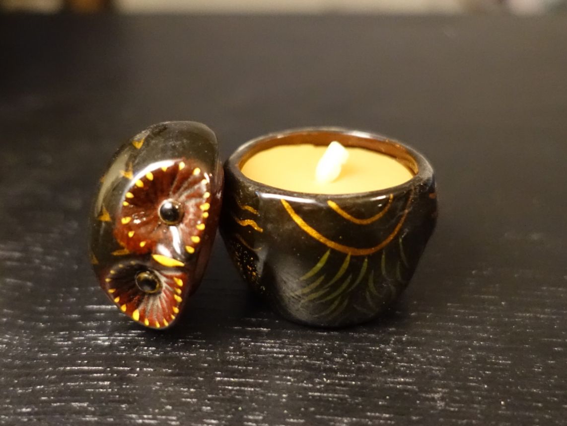 Candele: Kleine Eule / Eulen-Dose mit Kerze aus Bienenwachs – Nuovo (secondo la descrizione) da Russikon venduto da Eulenfeder 5