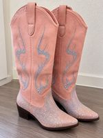 Cowboy Stiefel rosa mit Strass Grösse 38 Neu