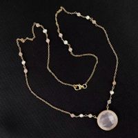 Collier délicat quartz rose