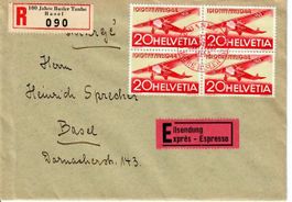 R - Express Flugpost - Telegraph Basel 1945
