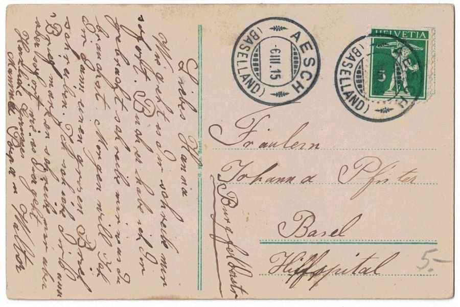 Ansichtskarten: Schloss Angenstein, gelaufen 1915 – Gebraucht aus Frauenfeld von POML 1