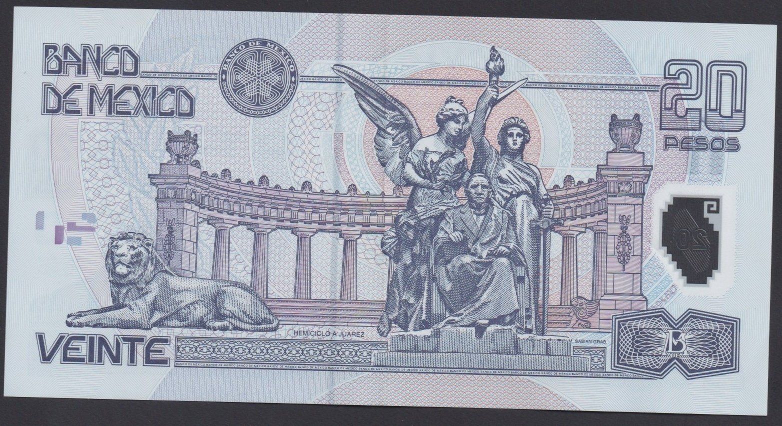 Banknoten: Mexiko 20 Pesos 2005 – Gebraucht aus Brugg AG von banknoten_muesli 1