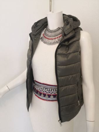 🤩MANGO DAUNEN-GILET OLIVGRÜN NEU & D&G P.