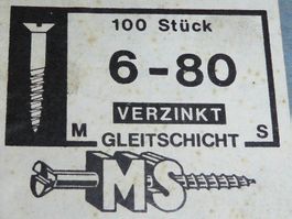 Holzschrauben verzinkt 6x 80 mm, 46 Stück