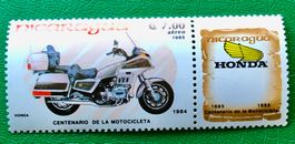 BRIEFMARKEN AUS  Nicaragua 100 Jahre Motorräder  GESTEMPELT 