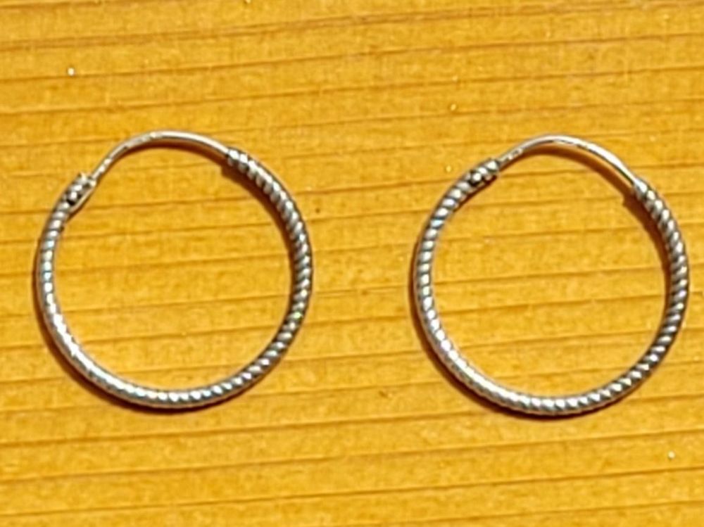 Boucles D'Oreilles Créoles Vintage En Argent - Occasion - Look Rétro Intemporel