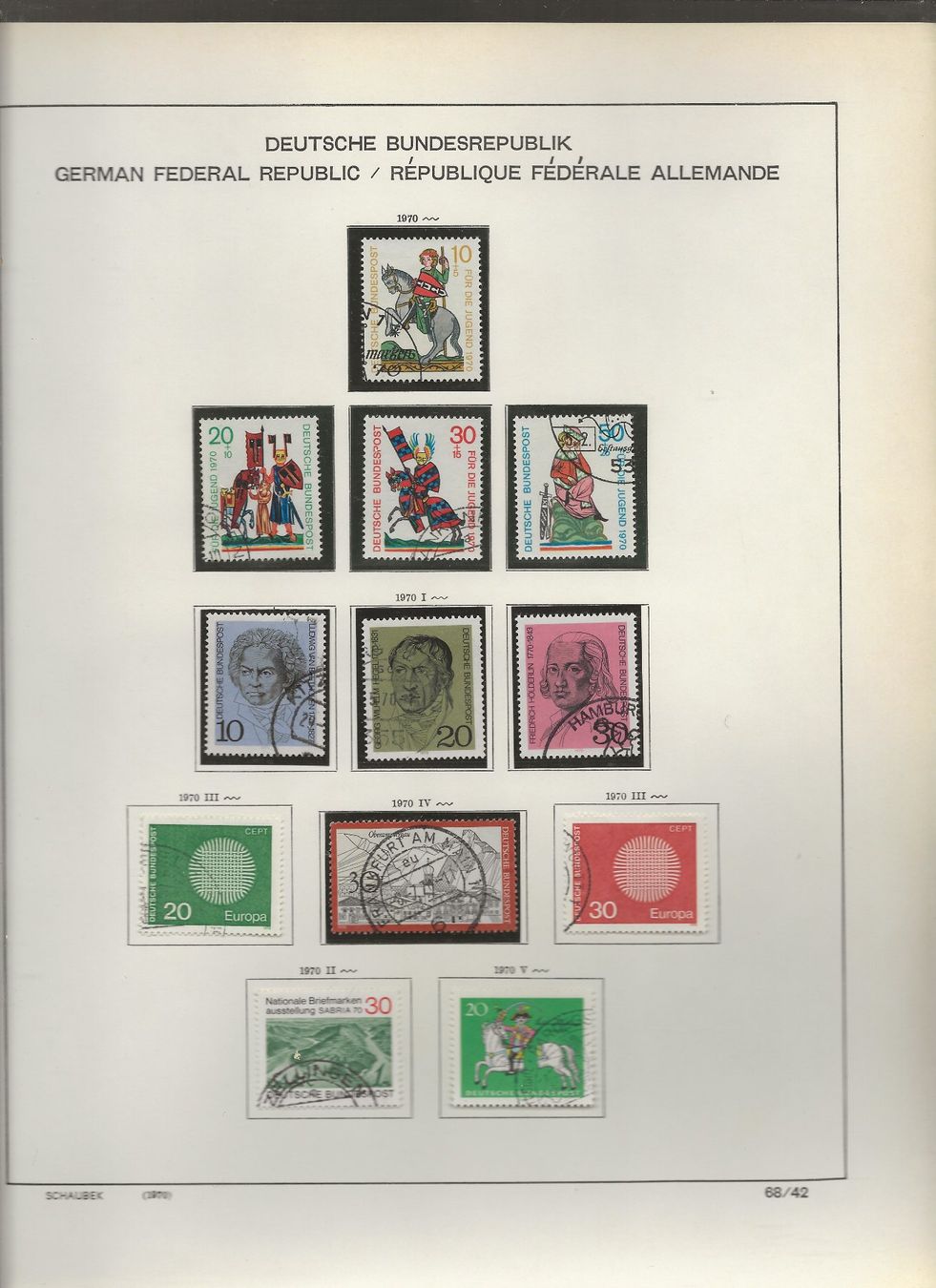 Tutti i francobolli: Marken Deutschland BRD 1968 bis 1972 – Usato da Au ZH venduto da xelagreb01 5