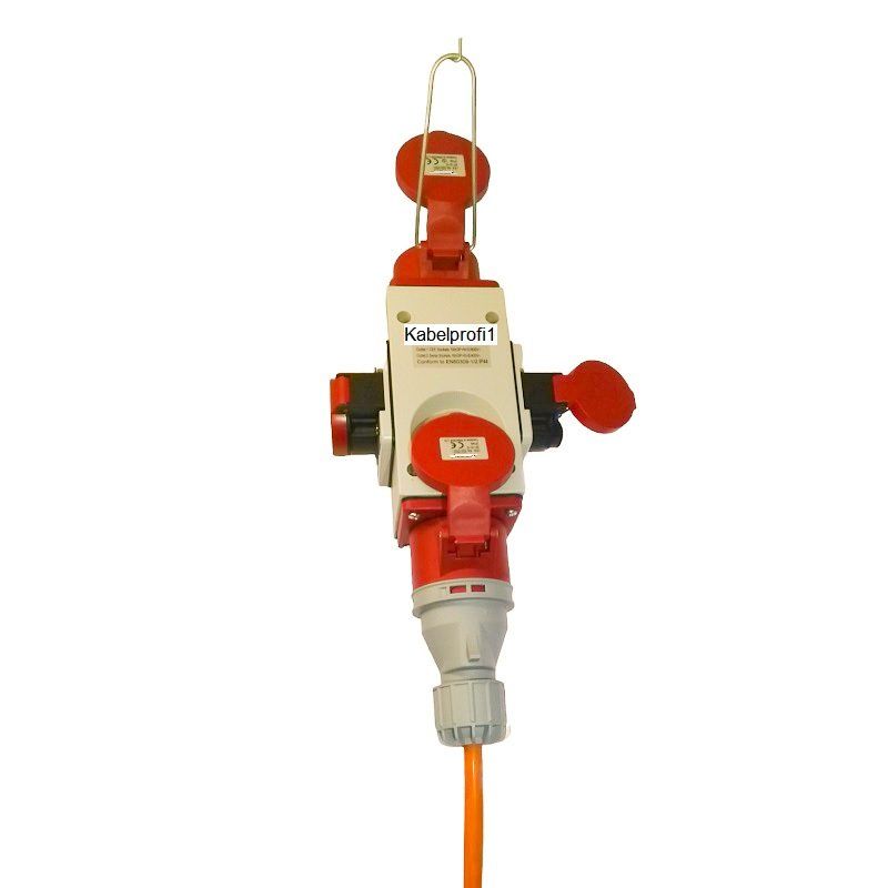 Elettrotecnica: 5m Baustromkabel Pur CEE16-5 + Stromverteiler CEE16 + T25 – Nuovo e nell'imballaggio originale da Herisau venduto da Kabelprofi1 3