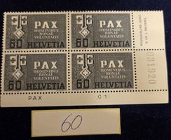 Briefmarken Schweiz Pax 60 Helvetia Viererblock postfrisch