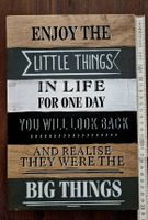 Holztafel mit Spruch "Enjoy the little things" 30x20cm
