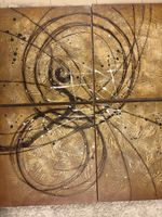 Abstrakte Wandkunst, 4-teilig, Gold-Braun, 50x50cm