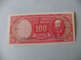 Chile 100 Pesos Banknote, K-6-101, 1962, Sehr Selten!, Neu