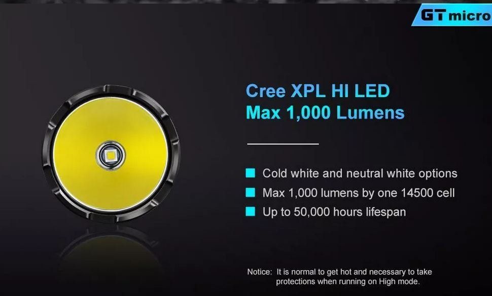 Lampes: Lumintop GT Micro XPL-HI Version mit 1000 Lumen – Neuf avec emballage d'origine à Arbon par Helmuth 2