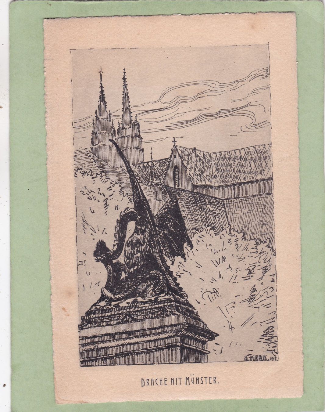 Cartoline postali: Basel Drache mit Münster – Usato da Herisau venduto da Lisegrat2008