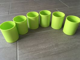 6er Set hellgrüne Becher, Kunststoff