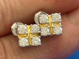 Luxus Elegante Zirkonia Ohrstecker Ohrschmuck  Farbe:Silber
