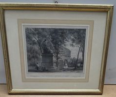 Stahlstich Rousseau Denkmal Genf – Rohbock & Falkner