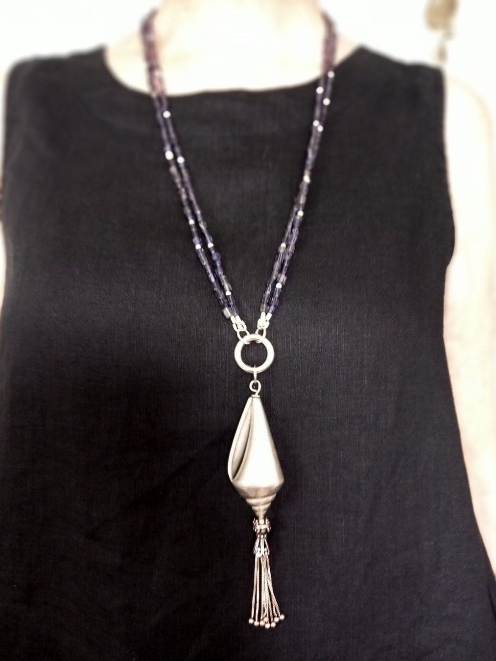Catenine: Violette Edelsteinkette mit Silber – Nuovo (secondo la descrizione) da Oberwil b. Zug venduto da roshan01 2
