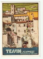 AK Plakat Tessin Schweiz Verkehrsabteilung "Pro-Ticino" 1987