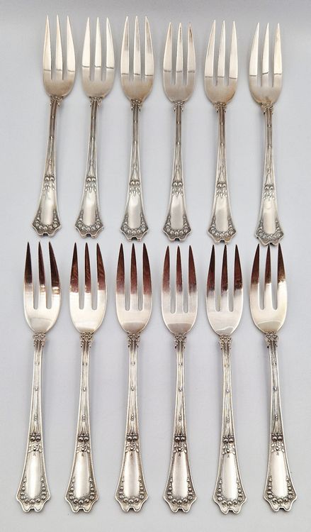 Lot De 6 Fourchettes à Dessert Ercuis – Modèle "À La Russe" – Argenterie Poinçonnée