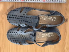 blaue Ledersandalen, La Bottine, 38.5/39