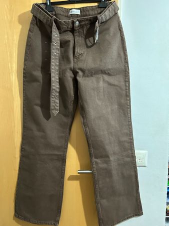 Zara brown jeans with belt EU44 new
