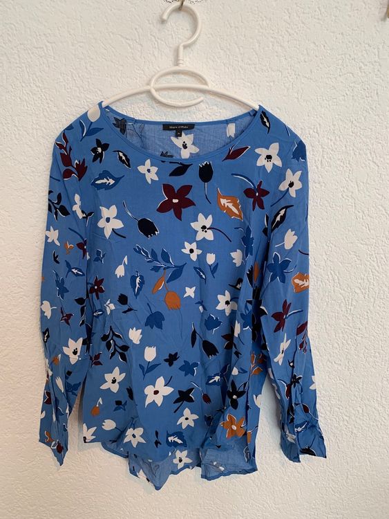 armellose marc opolo damenblusen t shirt blau Marc O‘Polo Bluse blau Blumen Gr 34 / S (Gebraucht) in Fislisbach für