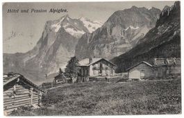 Grindelwald, Hotel und Pension Alpiglen, gelaufen 1914