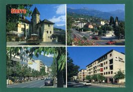 Sierre, 4-Bilderkarte, 1995, gelaufen, Grossformat