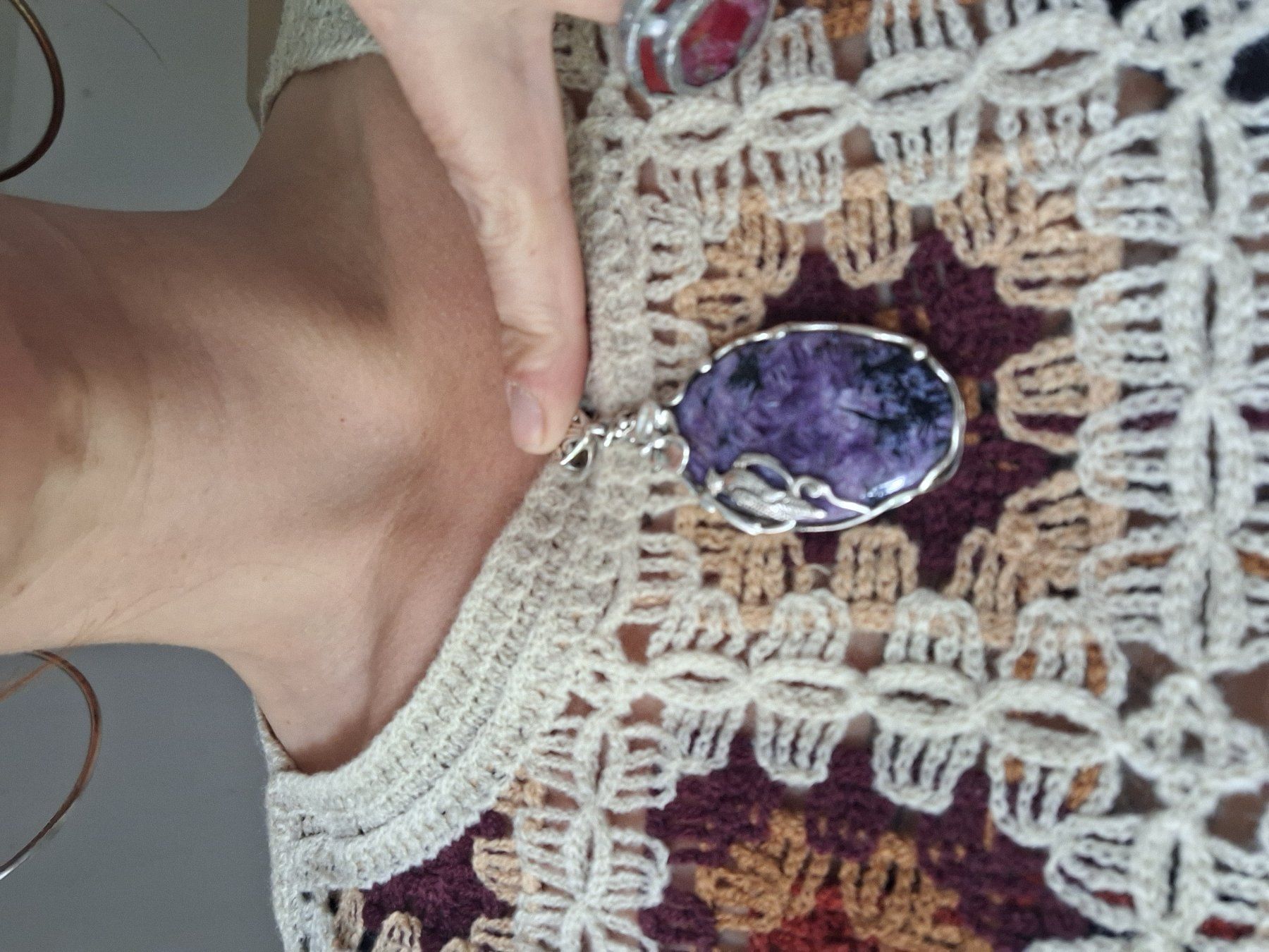 Ciondoli: Pendentif pierre précieuse Charoïte – Usato da Attalens venduto da ann_t88t 2