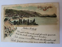 Ansichtskarte Gruss aus Zug gelaufen 1901 gebraucht RZ