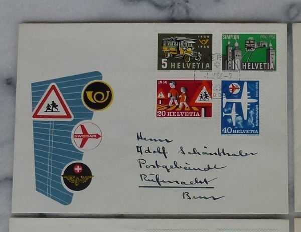 Tutti i francobolli: Lot FDC Schweiz ++ 1955-1957 – Usato da Walkringen venduto da Casablanca777 1