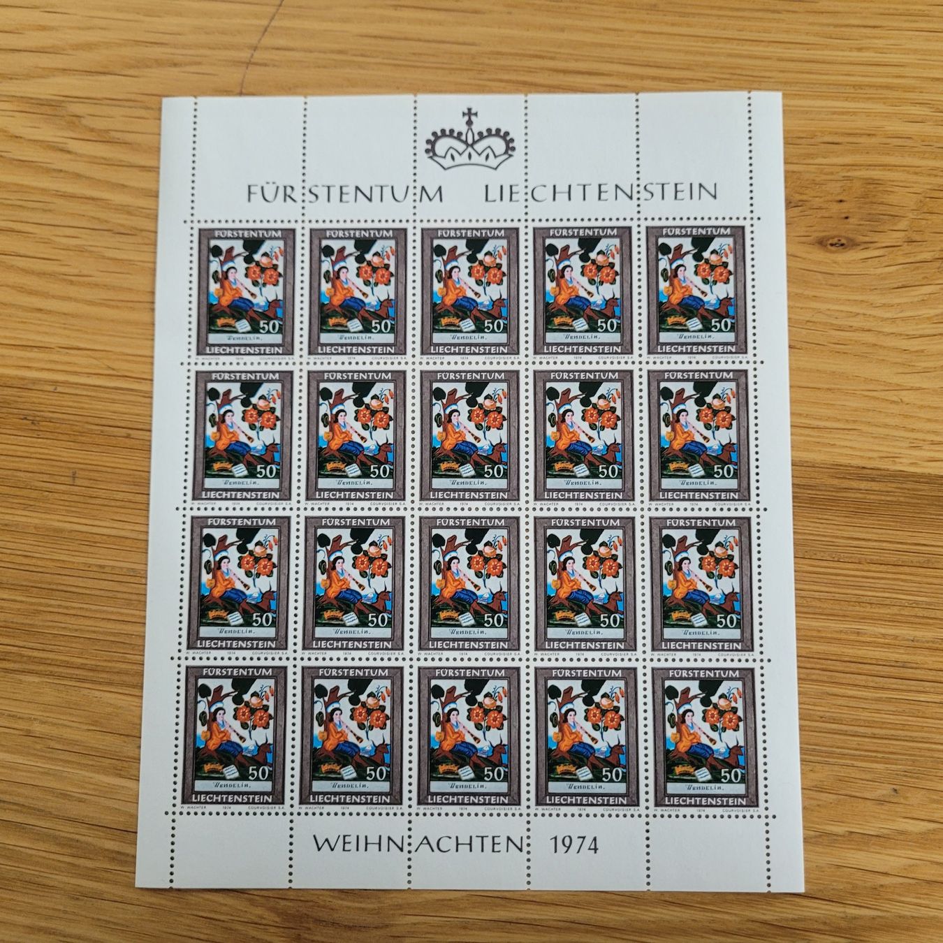 Tutti i francobolli: Kleinbogen Liechtenstein 1974 – Usato da Biel/Bienne venduto da Destockweb