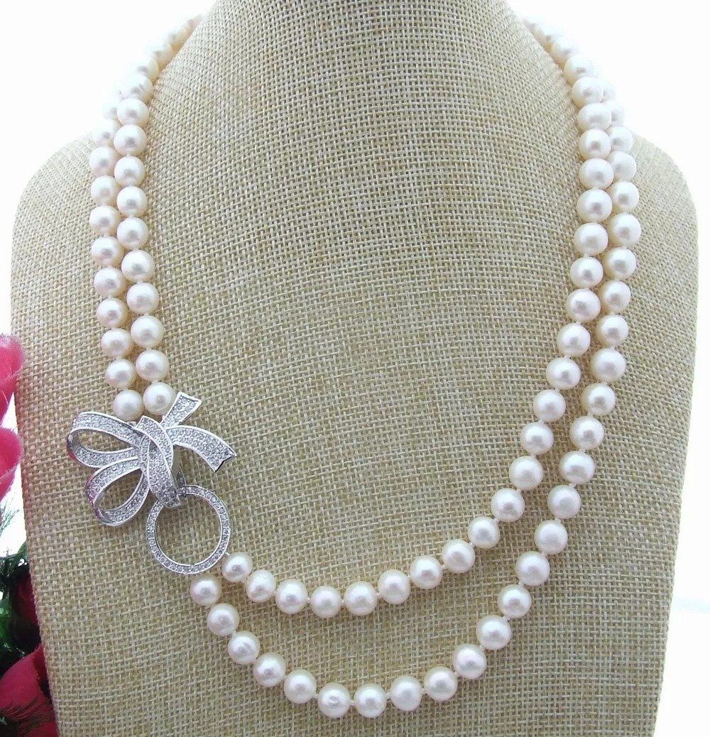 Catenine: Knot Lua Weiss Perlen Kette Echt Collier Perle Halskette – Nuovo (secondo la descrizione) da Prilly venduto da ilyria73 1