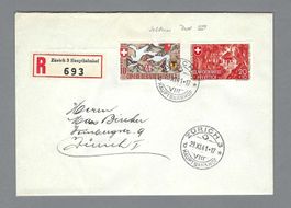 1941, PRO PATRIA SATZBRIEF, 0 ZÜRICH, EING.ESCHR., ANK.-0