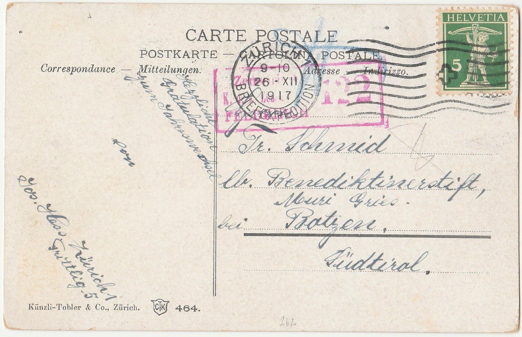 Cartoline postali: Zürich -  5 alte Ansichtskarten   (1906 -1917) – Usato da Fällanden venduto da Blausegelfliege 9