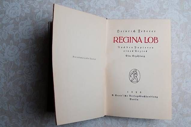 Livres: Heinrich Federer Buch "Regina Lob" – D'occasion à Basel par storchenricardo 2