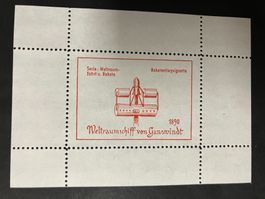 Raketenpost **, Weltraumschiff von Ganswindt, Sonderblock