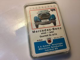 Altes Autoquartett "MERCEDES-BENZ EINST–JETZT“ von 1974