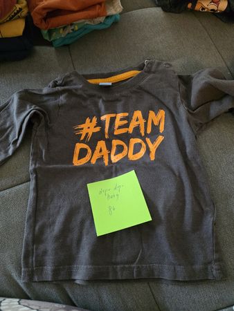 #Team Daddy Langarmshirt Gr. 86 Top Zustand Grau