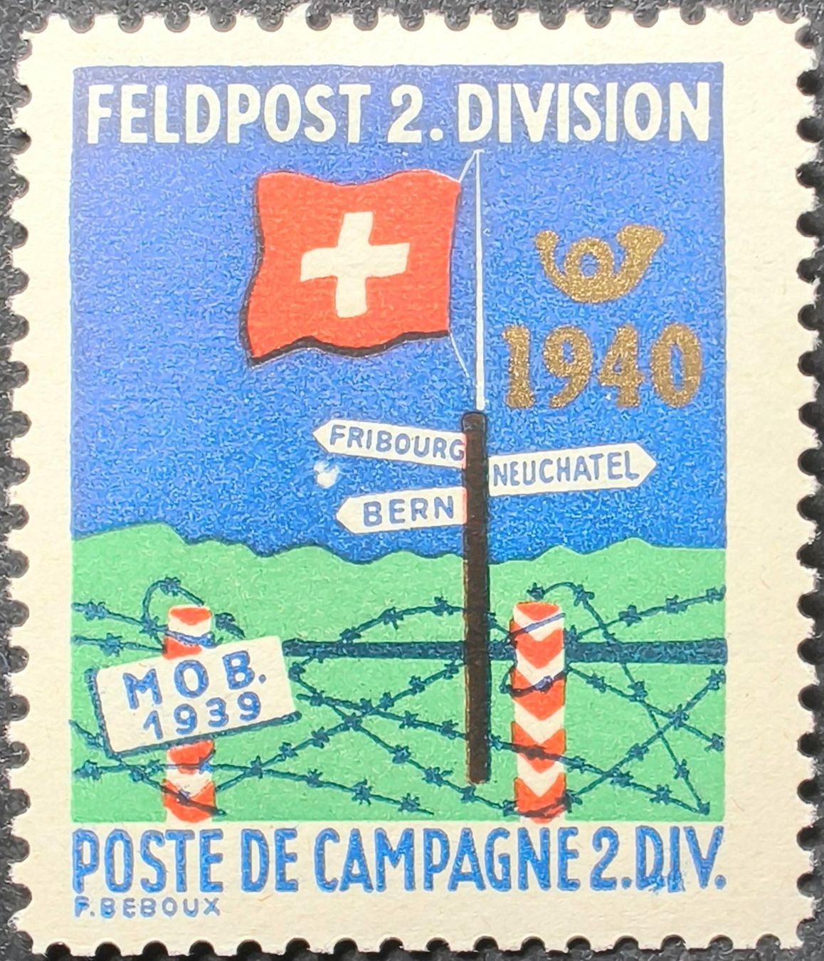 Tutti i francobolli: Feldpost 2. Division, Aufdr, 2.WK, Wi FP 4 – Usato da Niederuzwil venduto da LichtPhil