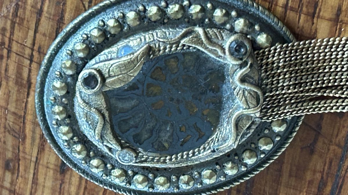 Spille & Fermagli: Brosche mit Amonit ca. 60 er Jahre – Usato da Riedholz venduto da Frettchen63 1
